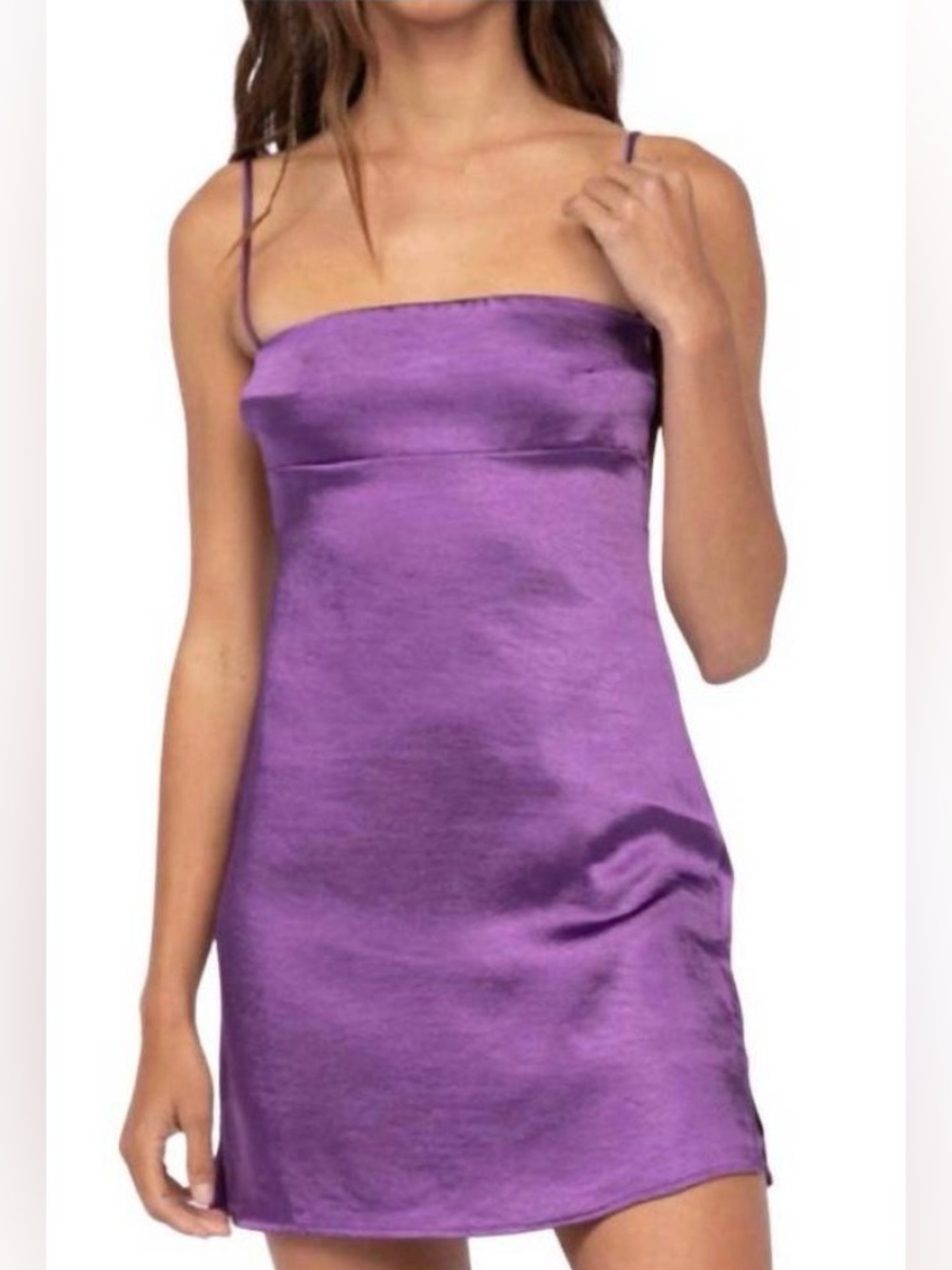 🌸NWT SKY TO MOON PURPLE SATIN MINI DRESS SIZE SMALL🌸